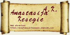 Anastasija Kesegić vizit kartica
